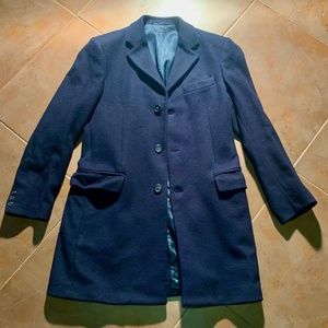 Sisley Blue Wool Overcoat